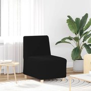 vidaXL Poltrona sem braços 55 cm tecido encaracolado tipo lã preto