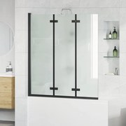 vidaXL Enclosure de Chuveiro Preto 130 x 138 cm Vidro ESG e Alumínio