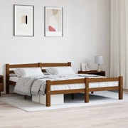 vidaXL Estrutura de cama 160x200 cm pinho maciço castanho mel