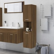 vidaXL Armário WC 30x30x130 cm derivados de madeira carvalho castanho