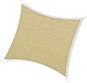 Outsunny Toldo Quadrado Sombreador 3x3m Vela HDPE Proteção UV Anéis D Cordas Jardim Pátio Piscina Resistente Intempéries | Aosom Portugal