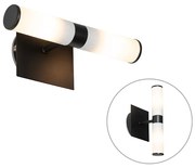 Candeeiro de parede moderno para casa de banho preto IP44 2 luzes - Bath Moderno