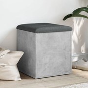 vidaXL Banco de arrumação 42x42x45cm derivados madeira cinzento sonoma