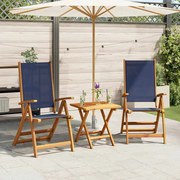 vidaXL Cadeiras de jardim dobráveis 2 pcs acácia maciça e textilene