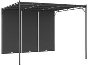 Gazebo de jardim com cortina lateral 3x3x2,25m antracite