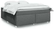 vidaXL Cama com molas/colchão 180x200 cm tecido cinzento-escuro