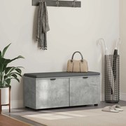 vidaXL Banco de Hall com almofada com porta Cinzento 100 x 38 x 46 cm