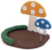 Caixa de areia para gatos de madeira com compartimentos e arranhador - marrom