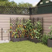 vidaXL Jardineiras de Jardim 1 pc Castanho 120 x 120 x 126 cm Plástico