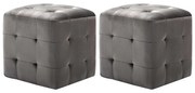 vidaXL Mesas de cabeceira 2 pcs 30x30x30 cm veludo cinzento