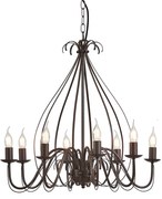 Lustre Clássico Castanho Ferrugem 8-Luzes - Giuseppe