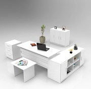 Conjunto de Mobiliário de Escritório VO16 – Branco – Espessura 18 mm