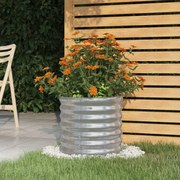 vidaXL Vaso/floreira de jardim aço galvanizado 40x40x36 cm prateado