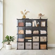 Armario arrumação DIY feita com 16 cubos (Gavetas não inluidas) 31 x 123 x 123 cm cinzento