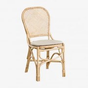 Pacote De 2 Cadeiras De Jardim De Vime Zariel Natural & Beige Creme - Sklum