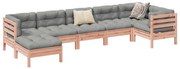 vidaXL 7 pcs conj. sofás jardim c/ almofadões madeira abeto-de-douglas