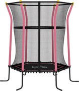 HOMCOM Trampolim para Crianças Cama Elástica Infantil com Rede de Segurança para Interiores e Exteriores Ø163,5x190 cm Rosa | Aosom Portugal