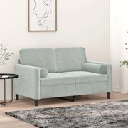 vidaXL Almofadas decorativas 2 pcs Ø15x50 cm veludo cinzento-claro