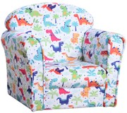 HOMCOM Poltrona para Crianças acima de 3 Anos com Desenhos de Foguete Estrutura de Madeira e Estofado em Flanela 50x39x44 cm Multicor