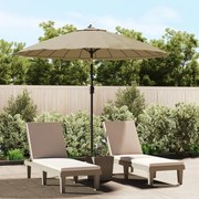 vidaXL Guarda-sol de exterior mastro alumínio 270 cm cinza-acastanhado