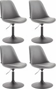 Conjunto de 4 cadeiras jantar Maverick B em couro sintético cinzento