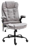 vidaXL Cadeira de massagens p/ escritório couro artificial cinza-claro