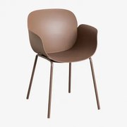 Cadeira De Jardim Em Polipropileno E Aço Lynette Castanho Caramelo - Sklum