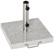 Outsunny Base para Chapéu de Sol de Mármore Universal com 2 Rodas e Alça de Transporte para Mastros de Ø35/38/42mm Suporte para Chapéu de Sol de Exterior 42x42x36cm Cinza