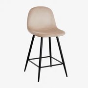 Pacote De 4 Bancos Altos Em Veludo Glamm Castanho Trigo & ↑65 Cm & Preto - Sklum