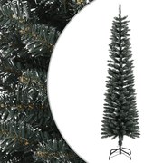 vidaXL Árvore de Natal artificial fina com suporte 180 cm PVC verde