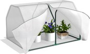 Outsunny Estufa de Jardim Terraço 99x71x60cm Estufa Pequena com Zíper pra Cultivos de Plantas Estrutura de Aço Cobertura PE Branco | Aosom Portugal