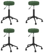 Cadeiras de jantar giratórias 4 pcs veludo verde-escuro