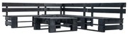 vidaXL Sofás de paletes para jardim 4 pcs madeira preto