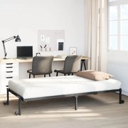 Estrutura de cama sem colchão Dobrável 90x190 cm aço preto