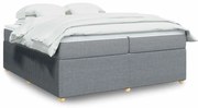 vidaXL Cama com molas/colchão 200x200 cm tecido cinza-claro