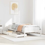 vidaXL Cama sem colchão 100x200 cm madeira de pinho maciça branco