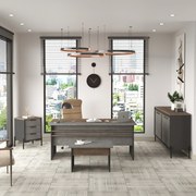 Conjunto de Mobiliário de Escritório VS8 – Prateado e Antracite – Secr