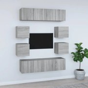 Conjunto móveis de TV 8 pcs madeira processada sonoma cinza