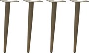 vidaXL Pés para mesa de centro cônicos 4 peças aço natural 30-31 cm aço