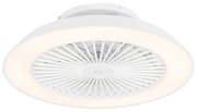 Ventilador de teto inteligente branco com LED com controle remoto - Deniz Moderno