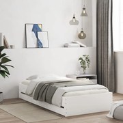 vidaXL Estrutura cama c/ gavetas 75x190 cm derivados de madeira branco