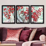 Quadro Decorativo com Moldura 3SC119 – Multicolor – 35 x 45 cm (3 Peça