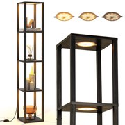Luminária de chão moderna com cabeça ajustável, luminária alta para sala de estar, quarto e escritório, dourada