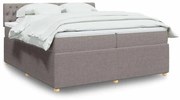 vidaXL Cama com molas/colchão 200x200 cm tecido castanho-acinzentado
