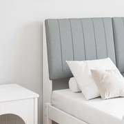 vidaXL Cabeceira estofada Cinzento-claro 120 cm