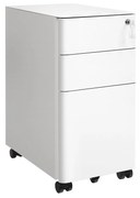 SONGMICS Armário de arquivo móvel, armário de escritório com rodas e trava, para documentos A4, tamanho ofício, tamanho carta, pastas de arquivo suspensas, branco OFC030W01