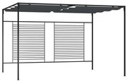 vidaXL Gazebo com toldo retrátil 4x3x2,3 m 180 g/m² antracite