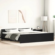 vidaXL Estrutura de cama sem colchão em carvalho preto 180x200 cm, madeira projetada