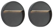 vidaXL Candeeiros LED de parede exterior 2 pcs 3 W redondo preto
