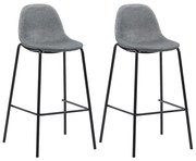 vidaXL Bancos de bar 2 pcs tecido cinzento-claro